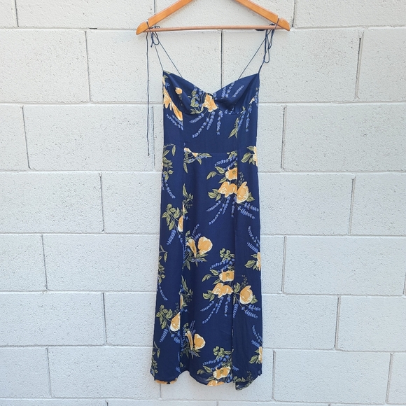 Reformation | Juliette Midi Slit Dress in Petit Jardin Floral Print Size 2 - Picture 2 of 13